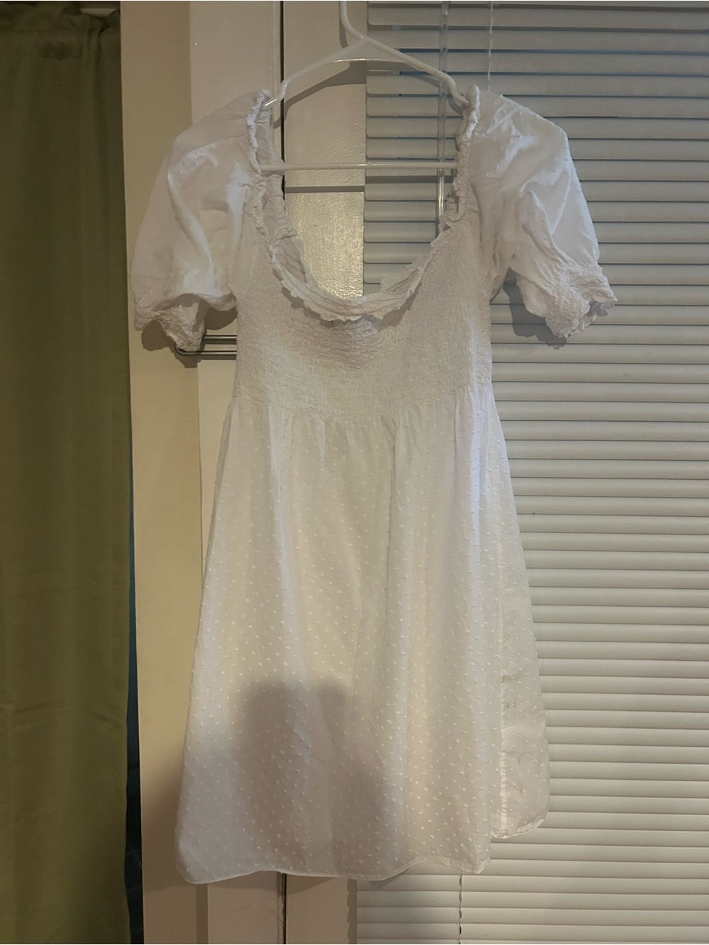 Hill House White Swiss Dot Mini Dress